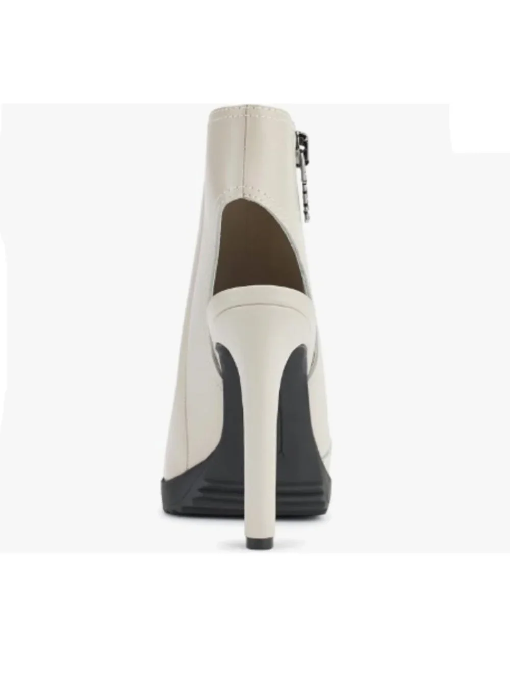 DKNY Leather Malia Peep Toe Heeled Bootie With Side Zipper